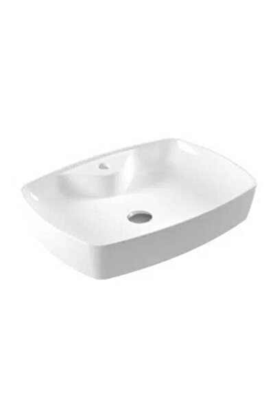 Serel - Tek Parça Tezgah Üstü Lavabo Batarya Banklı 60 × 44 Cm Beyaz OUTLET -...