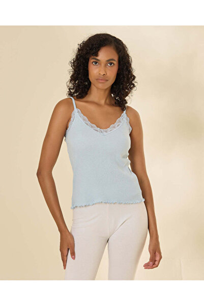 REDTAG Women Blue Lace Embellished Vest
