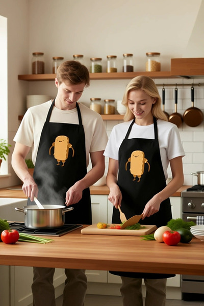 PayBuy Men's Unisex Kitchen Chef Apron Sausage Character Printed Comfortable ...
