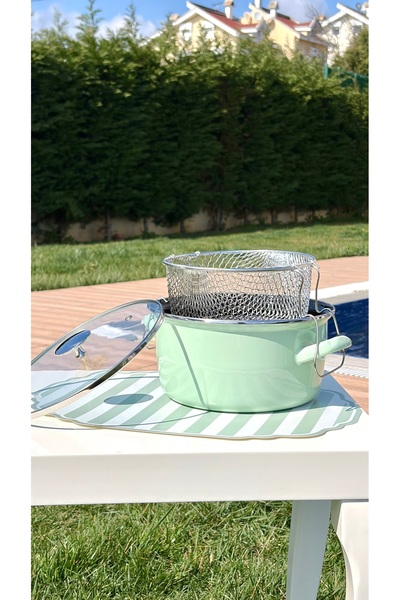 LOZA HOME Water Green |   22cm Enamel Frying Pan
