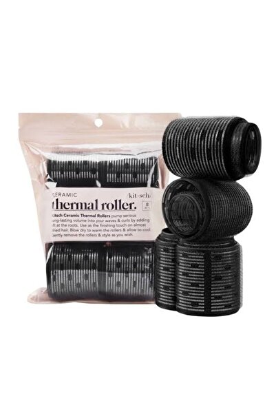 Kitsch Ceramic Thermal Hair Rollers 8 pieces - Black