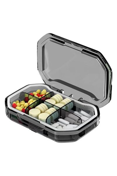Choice Gray-6 Cell Pill Organizer Portable Travel Storage Box Mini Vitamin Pi...