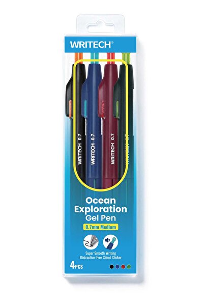 Writech 4 pcs Ocean Exploration Gel Pen Set, 0.7 mm