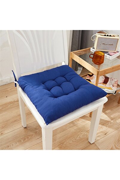 Choice3 Blue Solid Chair Cushion Square Mat Cotton Upholstery Soft Padded Cus...