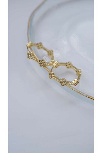 Jerie Mini Clover Detail Hoop Earrings