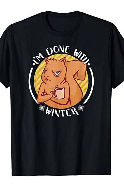 Generic تي شيرت مضحك بطبعة "Grumpy Squirrel I'M Done With"