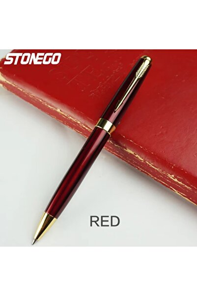 choice2 قلم حبر جاف أحمر من STONEGO مصنوع من جلد البولي يوريثان، مضاد للانزلا...