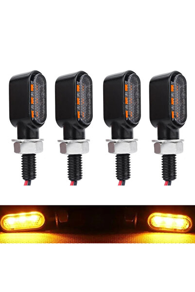 Choice 4pcs 3leds Black 8mm Mini led Motorcycle Turn signal Light lamp Indica...