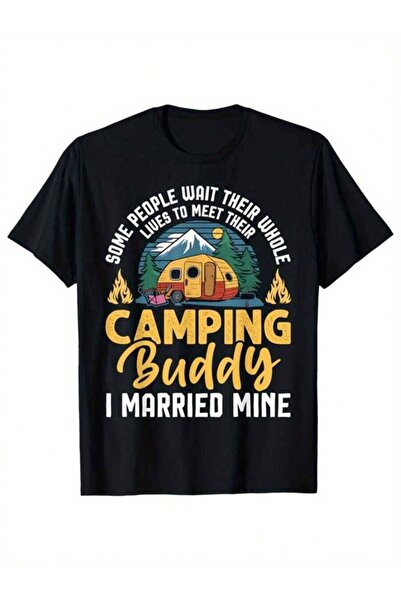 21JNRY Plus Size, Men'S Fun Camping-Themed T-Shirt With The Slogan "Camping B...