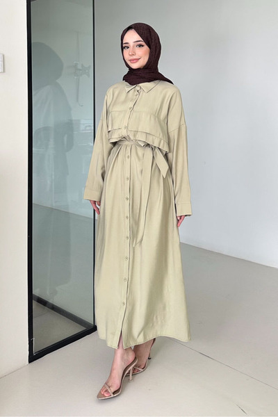 Ovn. Orelia Buttoned Long Dress - Green