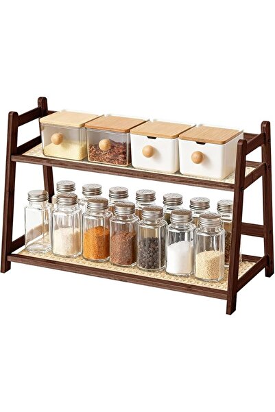URbazaar 2-Tier Bamboo Spice Rack, Coffee Cup Storage Rack Placed on Countert...