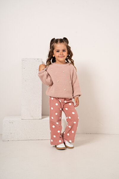 JNF kids Baby Girl & Child Pearl Knitwear Fleece 2-Piece Set