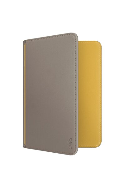 Uniq Case UNIQ Belmont RFID Πορτοφόλι Διαβατηρίου, Vegan Δέρμα, Γκρι/Κίτρινο