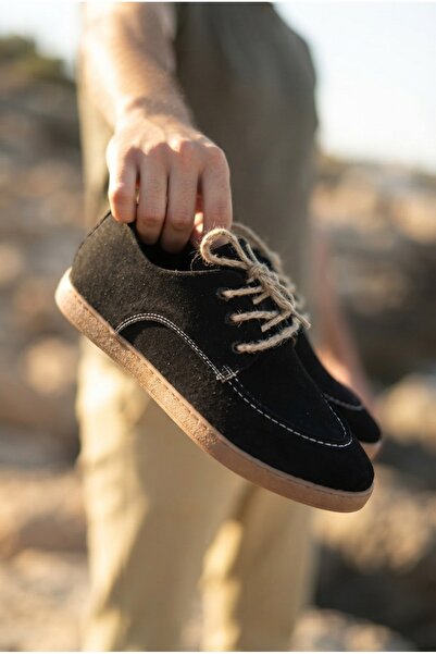 Zerenyus Zrk-X5X Premium Black Suede Lace-Up Casual Men's Loafer