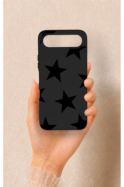Vip Case Tecno Spark 50 5G Uyumlu Siyah Star Desenli Silikon Kılıf