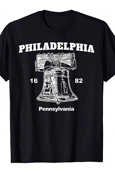 Generic 1 قطعة تي شيرت رجالي من Philadelphia Liberty Bell Pennsylvania، تي شي...