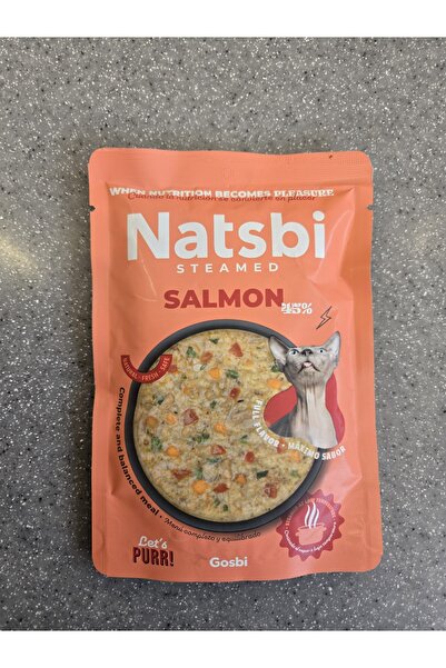 Natsbi salmon vigetabblsطعام رطب للقطط البالغة والصغيرة 80g