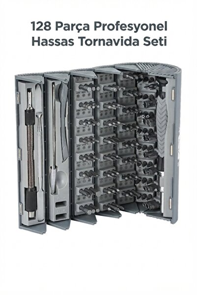 VANCKEY 128 in 1 Hassas Manyetik Uçlu Tornavida Tamir Seti & Tablet Telefon B...