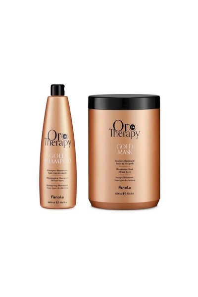 Fanola Oro Therapy 24k Gold Set: Illuminating Shampoo, 1000 ml + Nourishing I...