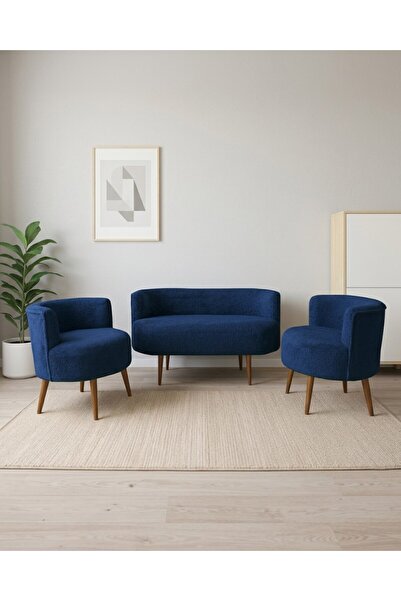 Azra Mobilya Sydney 2+1+1 Welsoft Tüylü Yumuşak Kumaş Balkon Çay Seti Koltuk ...