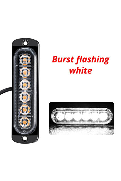 Choice7 مصباح تحذير LED أبيض وامض واحد للشاحنات 12-24 فولت، مصباح وامض للشبكة...