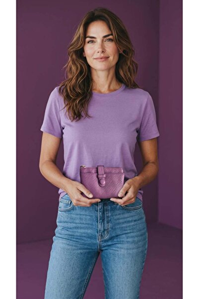 rinkadoll Purple Color Soft Texture Wrist Strap Quality Wallet Clutch Bag