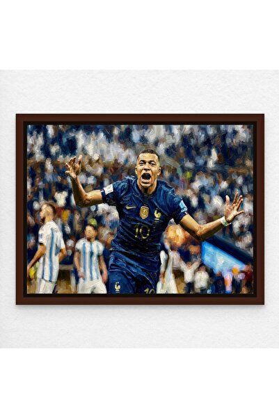 ALAYRA International Kylian Mbappé France A4 Football Wall Art Canvas with Da...