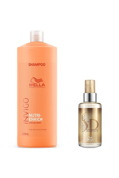 Wella Set Profesional: Invigo Nutri Enrich Shampoo, 1000 ml + SP luceoil Elix...