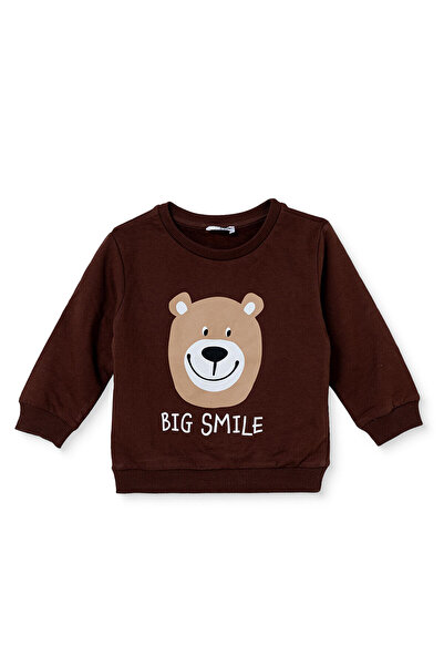 ebebek Hello Baby HelloBaby Erkek Bebek Sweatshirt Ayı Baskılı Bisiklet Yaka ...