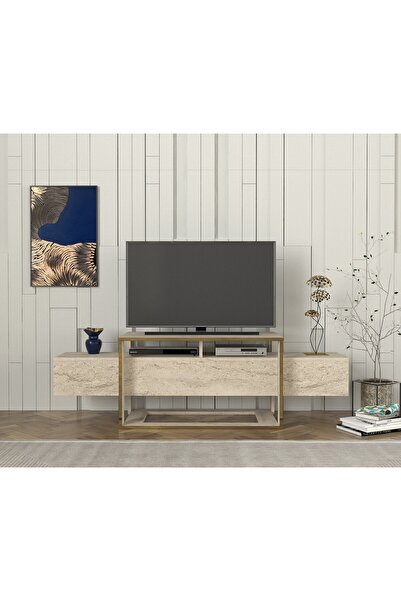 DECORMET BİANCO TV ÜNİTESİ TRAVERTİNE