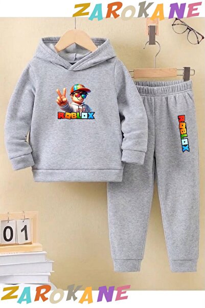 ZAROKANE Roblxx Printed Winter Children's Hooded Cotton Insulated Tracksuit S...