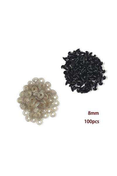 Choice 100pcs-8mm 100pcs 5-8mm Eyeball Doll Accessories Black Plastic Plush S...