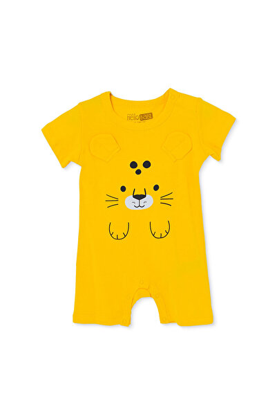 ebebek Hello Baby HelloBaby Erkek Bebek Kısa Tulum Hayvan Baskılı Çıtçıtlı Bi...