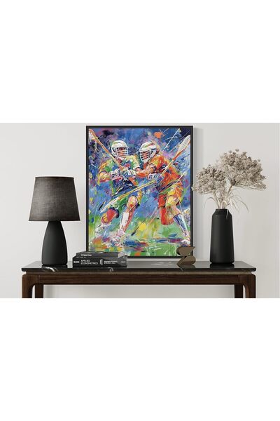 ALAYRA International Lacrosse Abstract Wall Art A3 Paint Splash Sports Poster...
