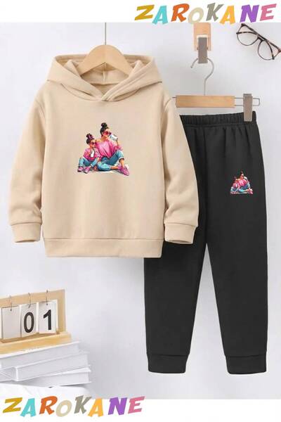 ZAROKANE Mother and Daughter Printed Winter Children's Hooded Cotton Insulate...