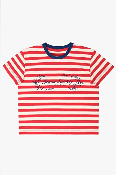 Bruno Society Pool Side - Çizgili Jersey T-shirt - Çocuk
