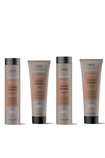 Lakme Set Refresh Maro Cacao: 2 x Șampon, 300 ml + 2 x Mască, 250 ml