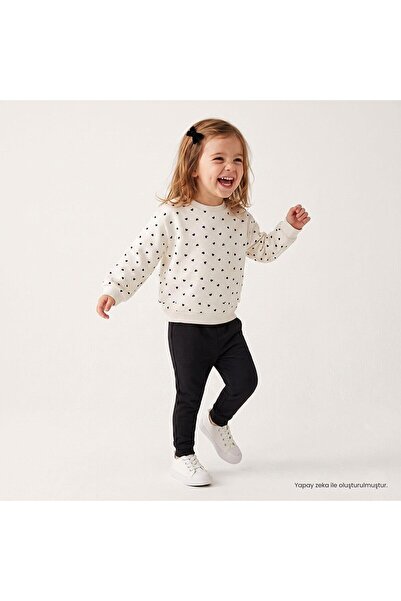 ebebek Hello Baby HelloBaby Kız Bebek Sweatshirt-Tayt Kalp Baskılı Bisiklet Y...