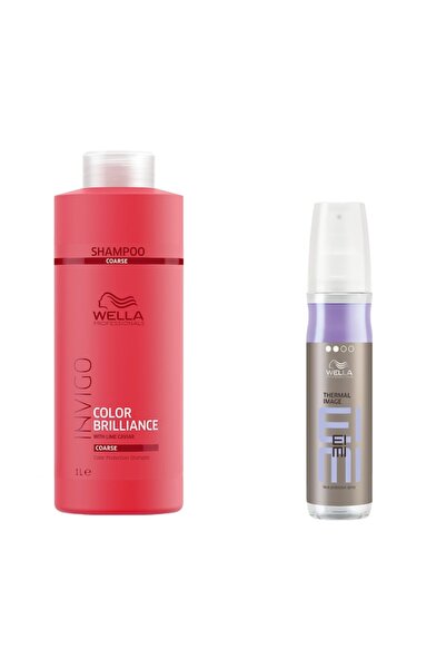 Wella Professionals Set: Invigo Brilliance Coarse Shampoo, 1000 ml + Wella Ei...