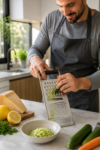 KLARHAUS Sharpy Multifunctional Stainless Steel Grater 27X11 cm – Fine & Coarse Grater, Slicer, Kitchen Grater with Black Handle