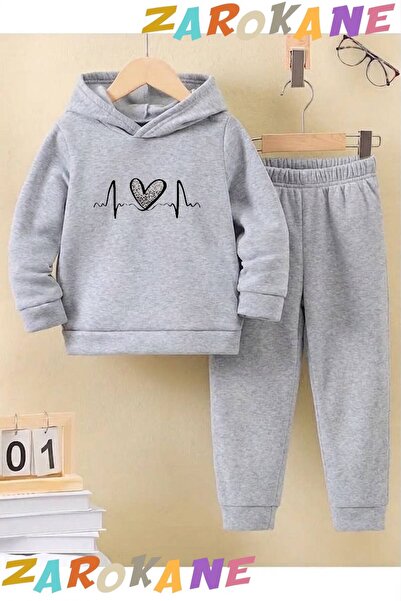 ZAROKANE Rhythm Heart Printed Winter Children's Hooded Cotton Insulated Track...