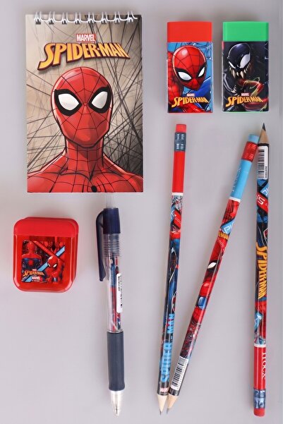 SPIDERMAN X Dekomus Licensed A7 Notepad, 3 Pencils with Erasers, Pencil Sharp...
