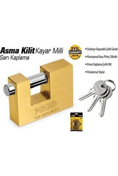 SGS Yellow Coated Sliding Shaft Padlock 90mm Sgs1362 (1 Piece)