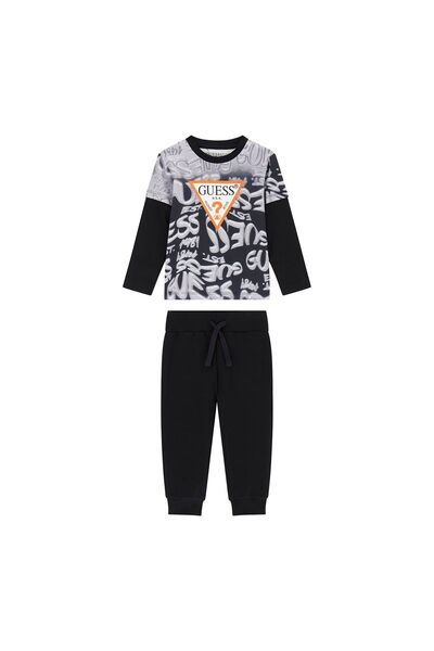 Guess Set bluză și pantaloni băieți N6YG02K4077 Negru