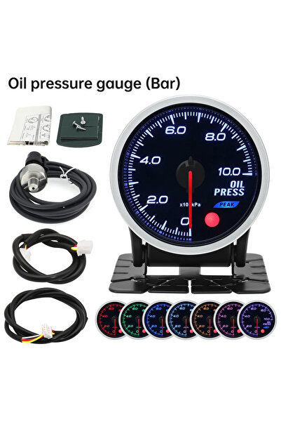 Choice Oil Press BAR 100% 52MM Smoke Lens Gauge Car Turbo Boost Meter Oil Pre...