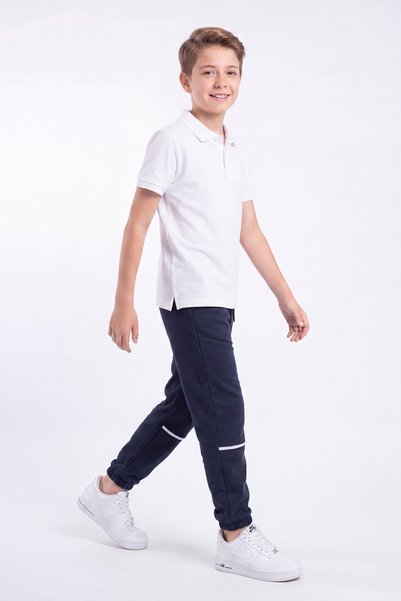 panios kids 3-Pack Boys' 3-Thread Stripe Knee Detailed Double Pocket Lace-Up Sweatpants