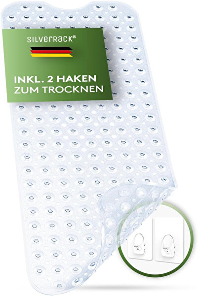 SILVERRACK Αντιολισθητικό χαλάκι μπάνιου 40x100 εκ., με 200 βεντούζες, διαφαν...