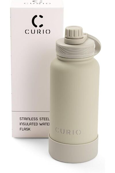 Curio Kurio 1L Stainless Steel Insulated Water Bottle - 1L Vacuum Flask, Meta...