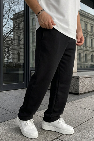 EydaMoon Men's Cotton Baggy Fit Comfortable Cut Knitted Sweatpants with Side ...