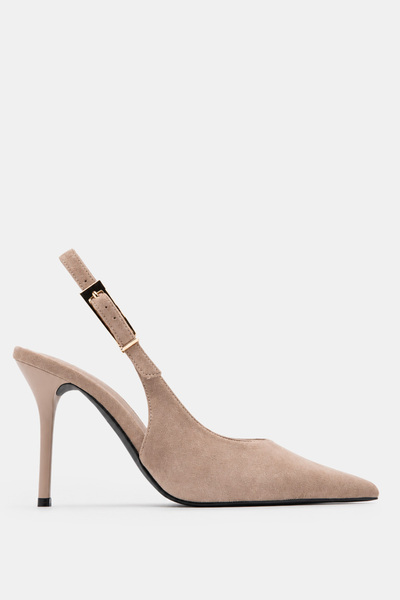 Luigi Μυτερές γόβες slingback με αγκράφα - Σκούρο μπεζ - 38
